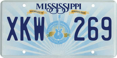 MS license plate XKW269