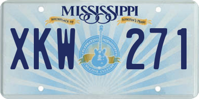 MS license plate XKW271