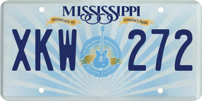 MS license plate XKW272