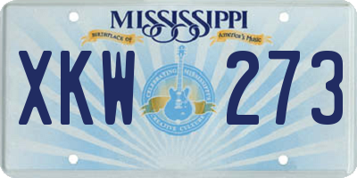 MS license plate XKW273