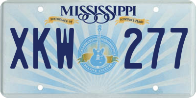 MS license plate XKW277