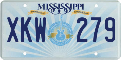 MS license plate XKW279