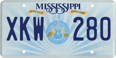MS license plate XKW280