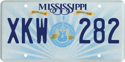 MS license plate XKW282