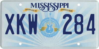 MS license plate XKW284