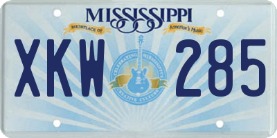 MS license plate XKW285