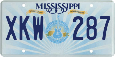 MS license plate XKW287