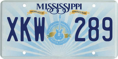 MS license plate XKW289