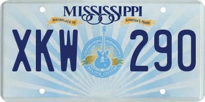 MS license plate XKW290