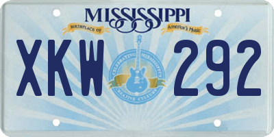 MS license plate XKW292