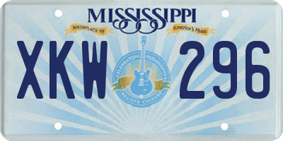 MS license plate XKW296