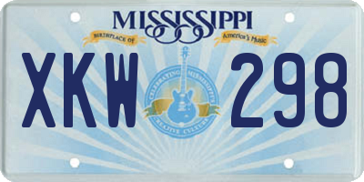 MS license plate XKW298