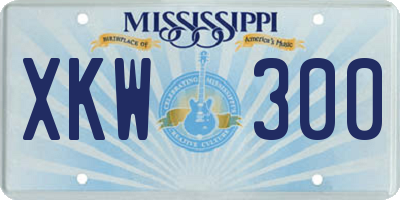 MS license plate XKW300