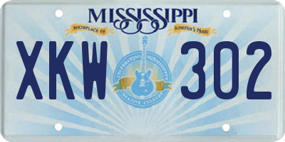 MS license plate XKW302