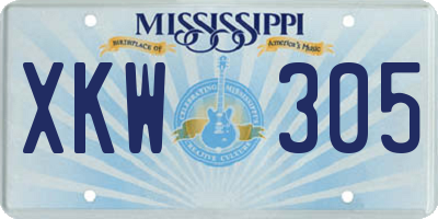 MS license plate XKW305