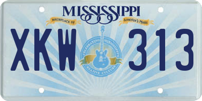MS license plate XKW313