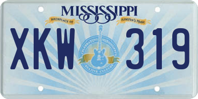 MS license plate XKW319