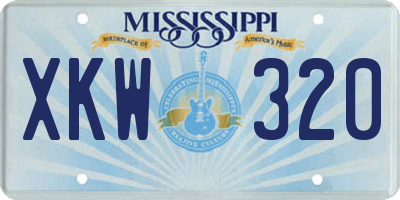 MS license plate XKW320