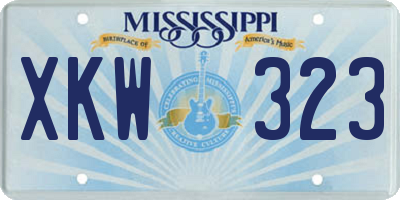 MS license plate XKW323