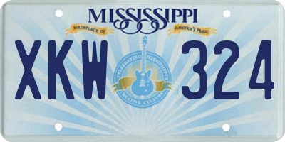 MS license plate XKW324