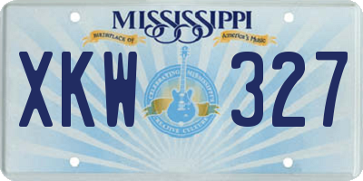MS license plate XKW327