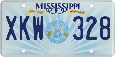 MS license plate XKW328