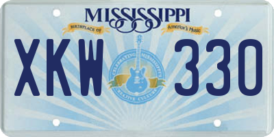 MS license plate XKW330