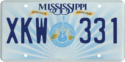 MS license plate XKW331