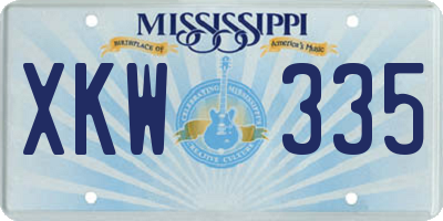 MS license plate XKW335
