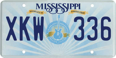 MS license plate XKW336