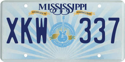 MS license plate XKW337
