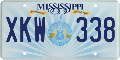 MS license plate XKW338