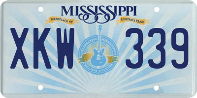 MS license plate XKW339