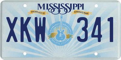 MS license plate XKW341