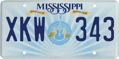 MS license plate XKW343