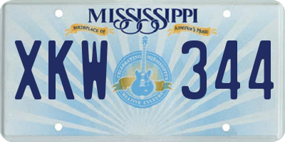 MS license plate XKW344