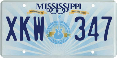 MS license plate XKW347