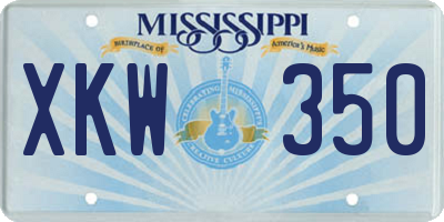 MS license plate XKW350