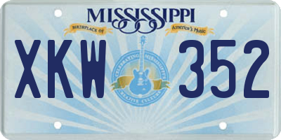 MS license plate XKW352