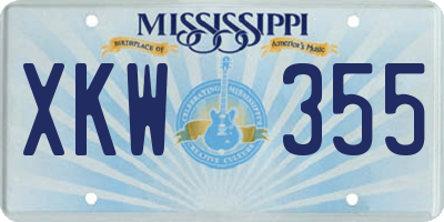 MS license plate XKW355