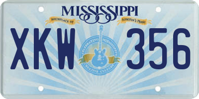 MS license plate XKW356