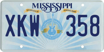 MS license plate XKW358