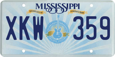 MS license plate XKW359