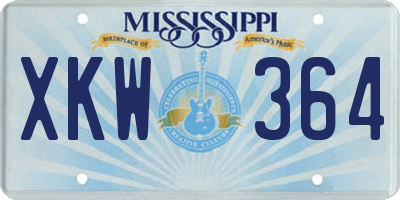 MS license plate XKW364