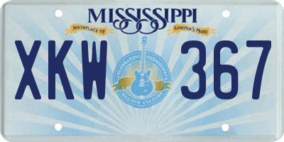 MS license plate XKW367