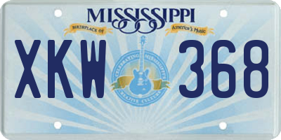 MS license plate XKW368