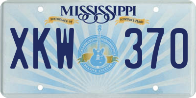 MS license plate XKW370