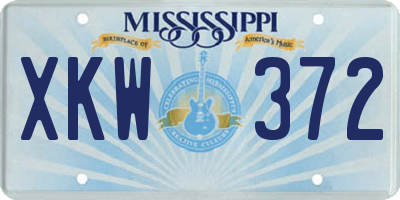 MS license plate XKW372