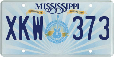 MS license plate XKW373