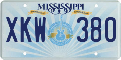 MS license plate XKW380